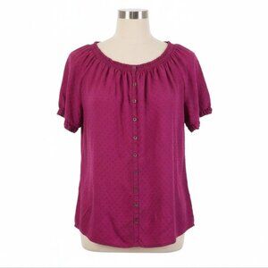 Terra & Sky Pull Over Pink Ruffle Sleeve Top 2X 20W/22W